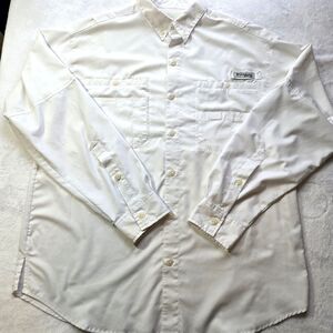 Columbia Men's PFG Omni-Shade Size XL White Vented Fishing Shirt Long Sleeve